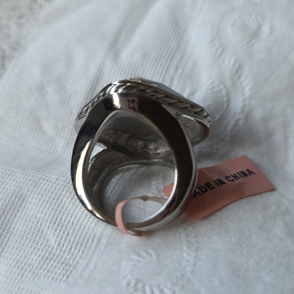 Lapis Lazuli Stainless Steel Ring Size 7 - Picture 4 of 9